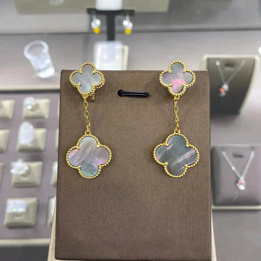 CLOVER 2 MOTIFS EARRINGS (MULTIPLE CHOICESC