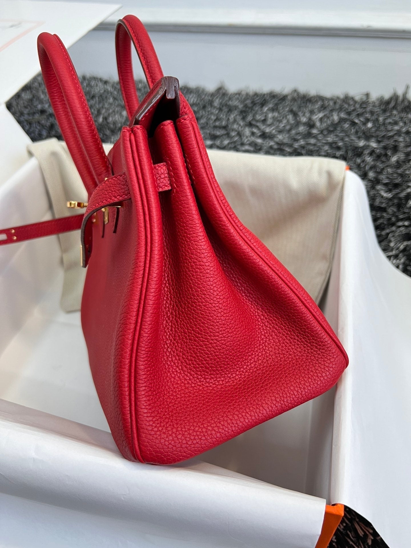 HM バーキン 25cm レッド トゴレザー ゴールド金具