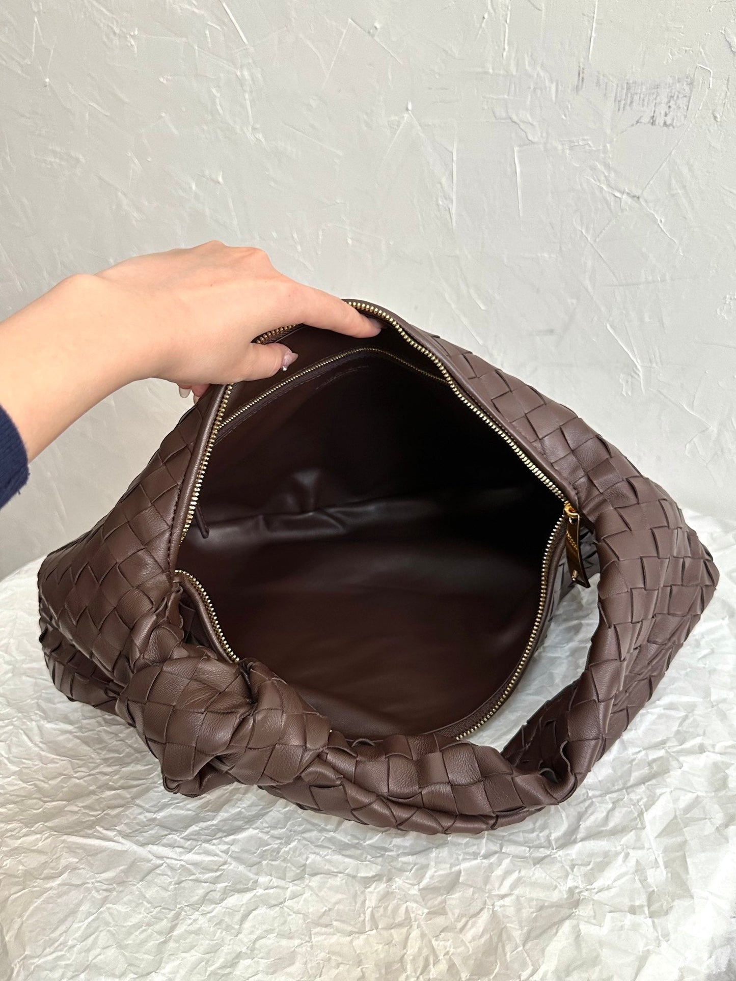 BV SMALL JODIE 48CM CUIR DAIM CHOCOLAT