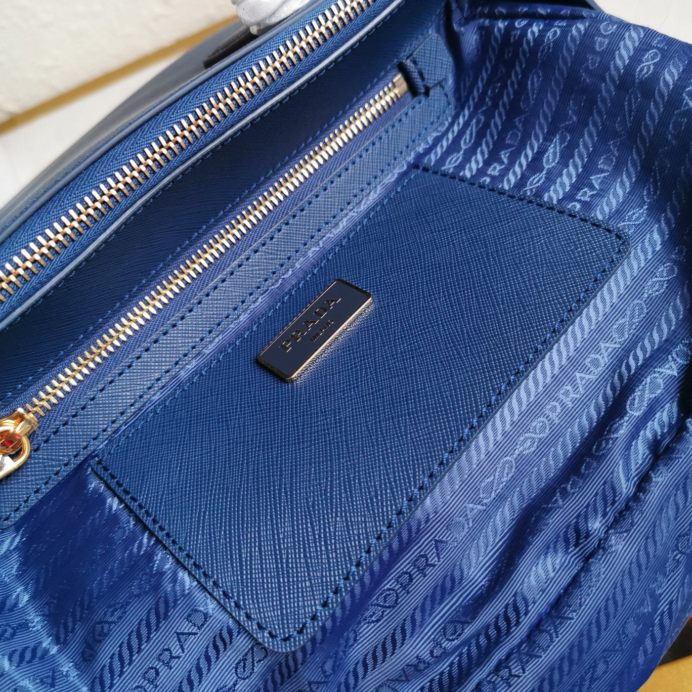 GALLERIA MOYENNE 28 CUIR SAFFIANO BLEU