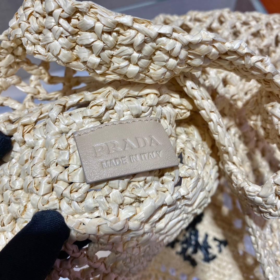 SAC À MAIN PRA PETIT LOGO RAFIA 38CM
