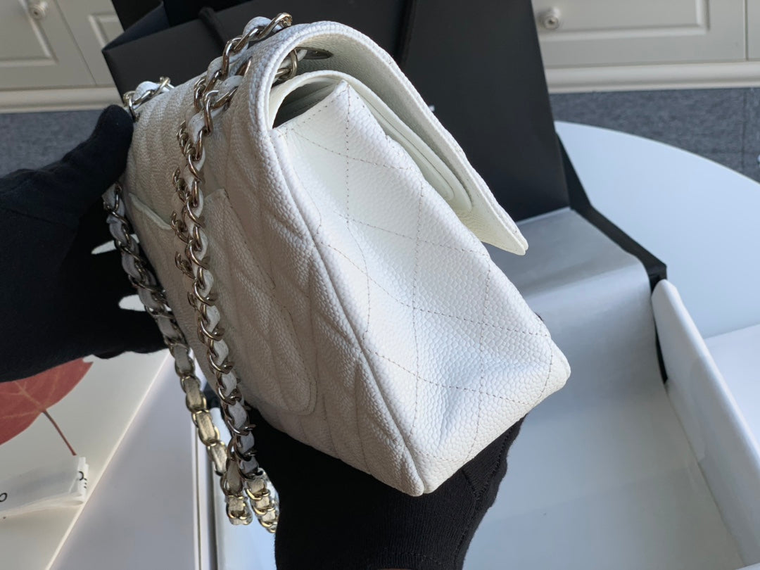 sac à rabat moyen 25 caviar blanc shw