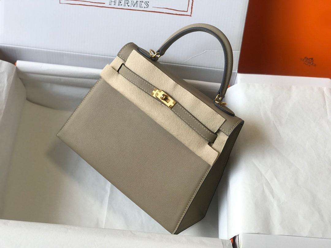 HM ケリー 32cm デザートトープ エプソムレザー ゴールド金具
