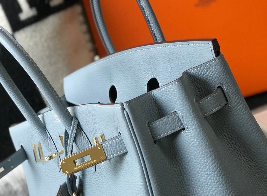 HM BIRKIN 35CM BLEU CIEL CUIR TOGO QUINCAILLERIE DORÉ