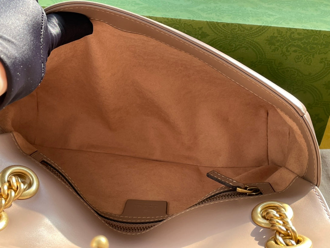 GRAND SAC GG MARMONT MATELASSÉ 26 CUIR DE VEAU BEIGE