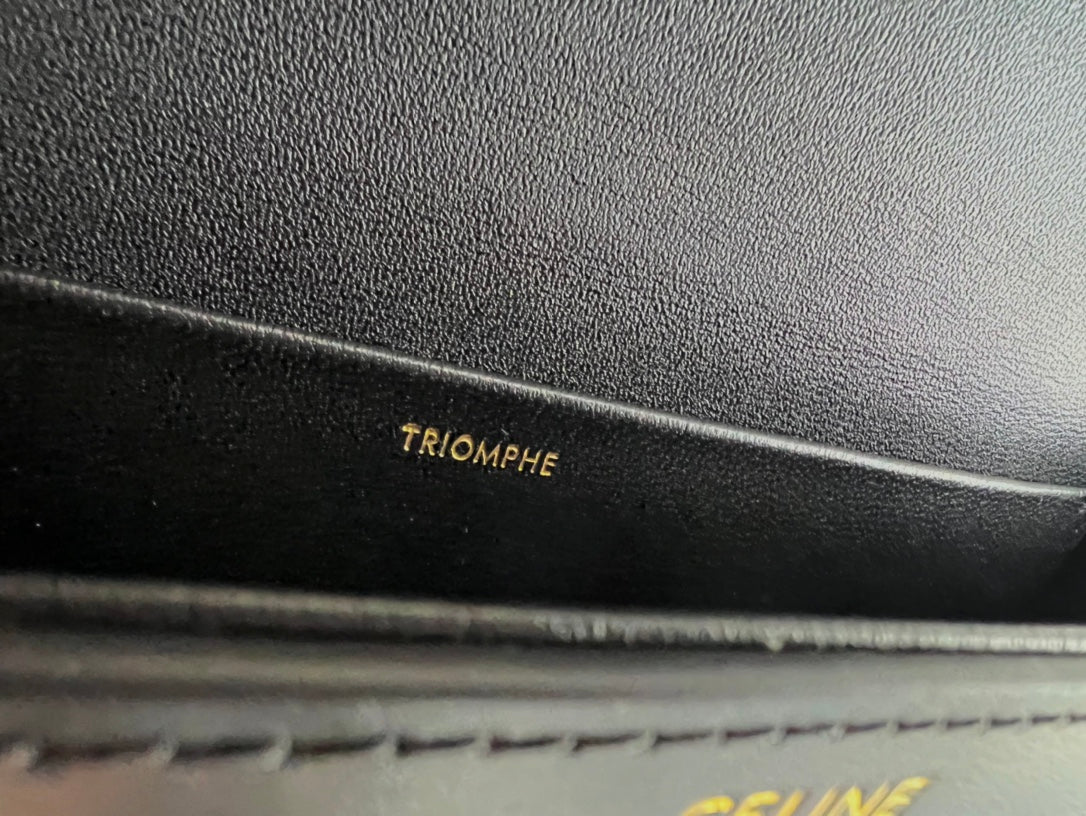 SAC À BANDOULIÈRE CHAÎNE EN CUIR DE VACHE NOIR TRIPHOME 20
