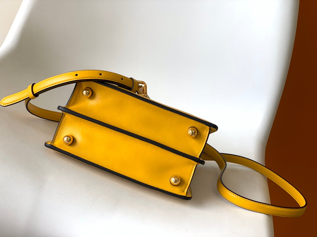 Sac Peekaboo ISeeU Petite 20 Cuir d'agneau jaune Ghw