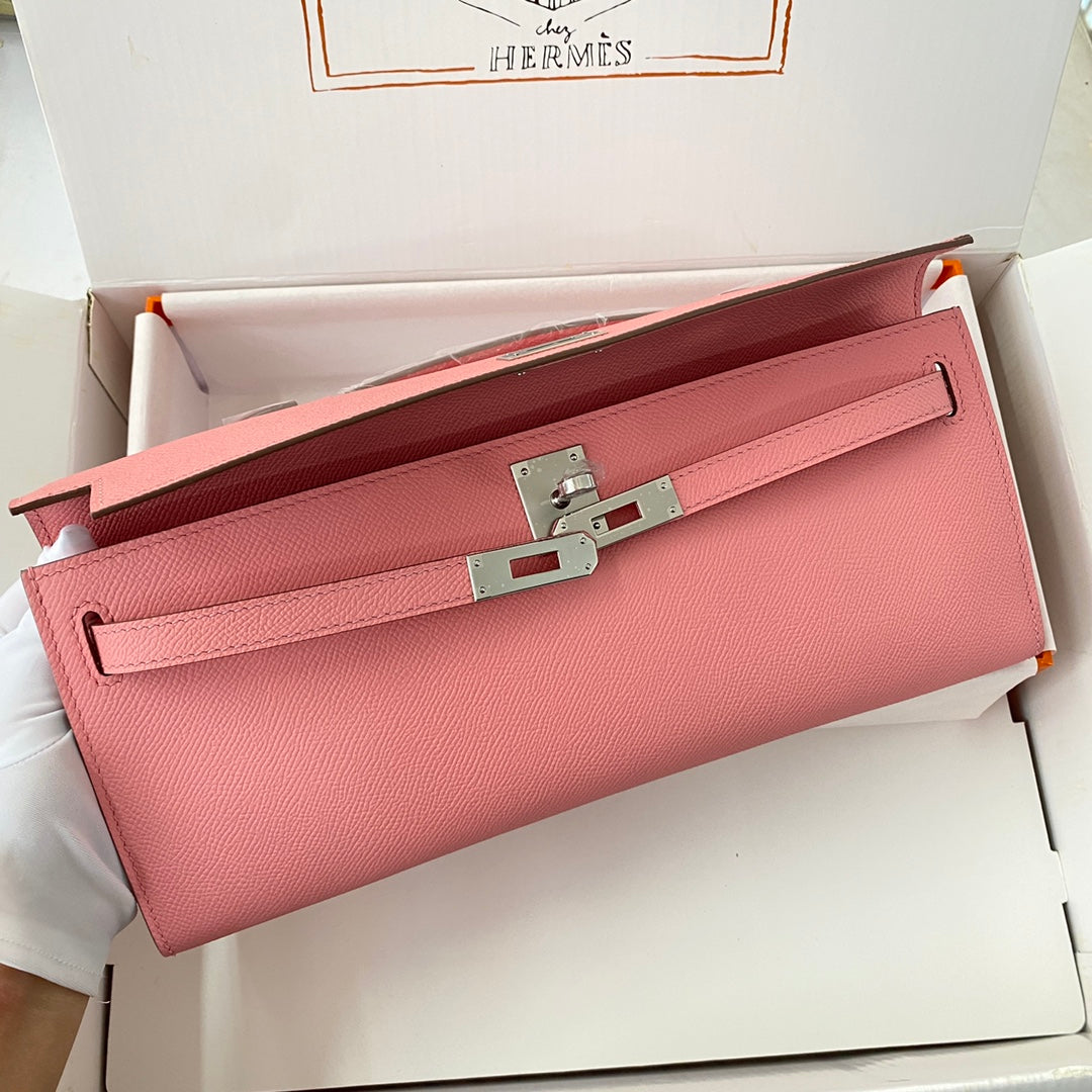 HM Kelly Cut 31 Cuir Epsom rose pastel, accessoires argentés 229064