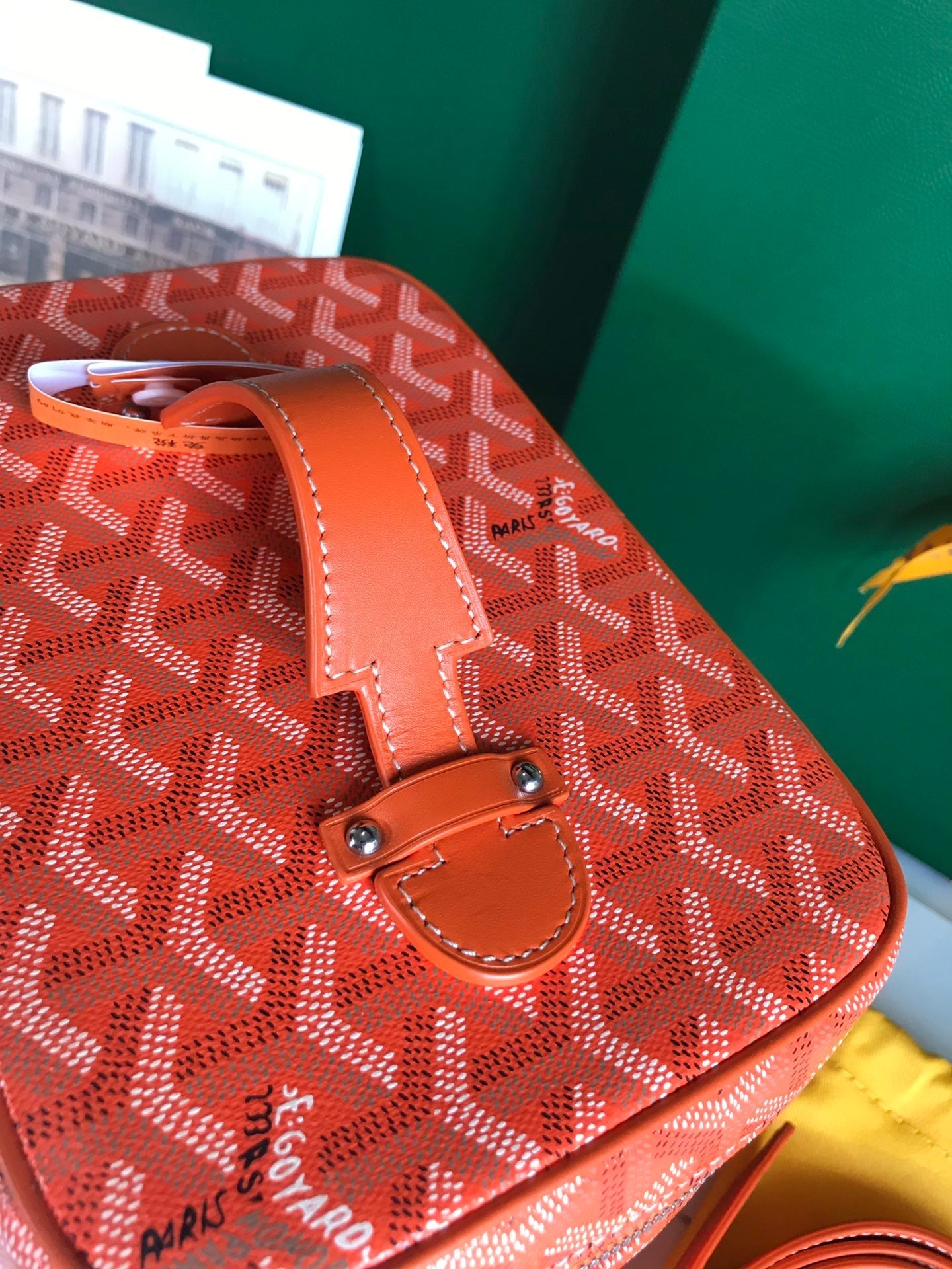 MUSE VANITY CASE 20 EN TOILE ORANGE GOYARDINE