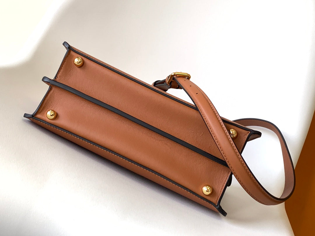 Sac Peekaboo ISeeU Small 27 cm en cuir d'agneau doré et accessoires dorés
