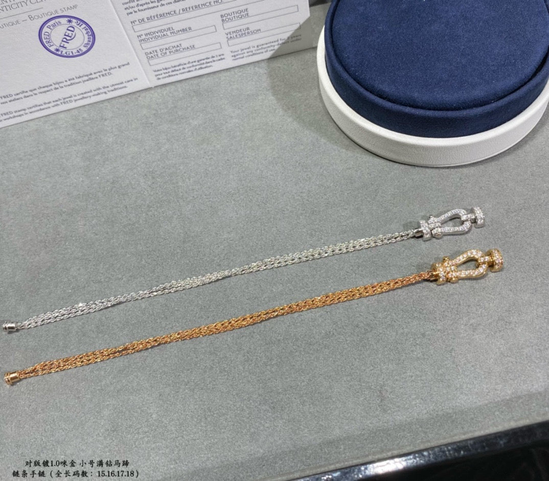 FORCE SMALL HORSESHOE DIAMOND CHAIN ROPE BRACELET