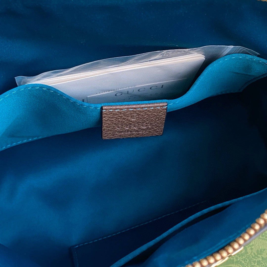 grande pochette cosmétique Ophidia 24 cm en toile monogram beige