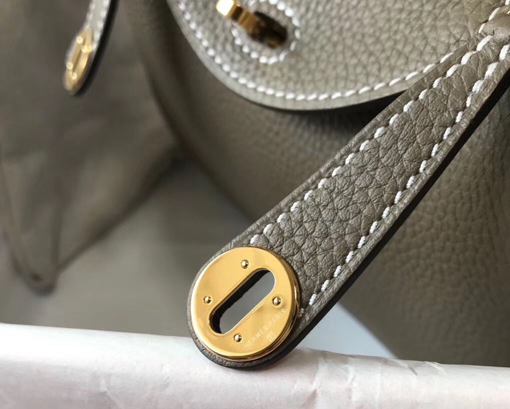 HM Mini Lindy 20 cm Cuir Clémence Taupe