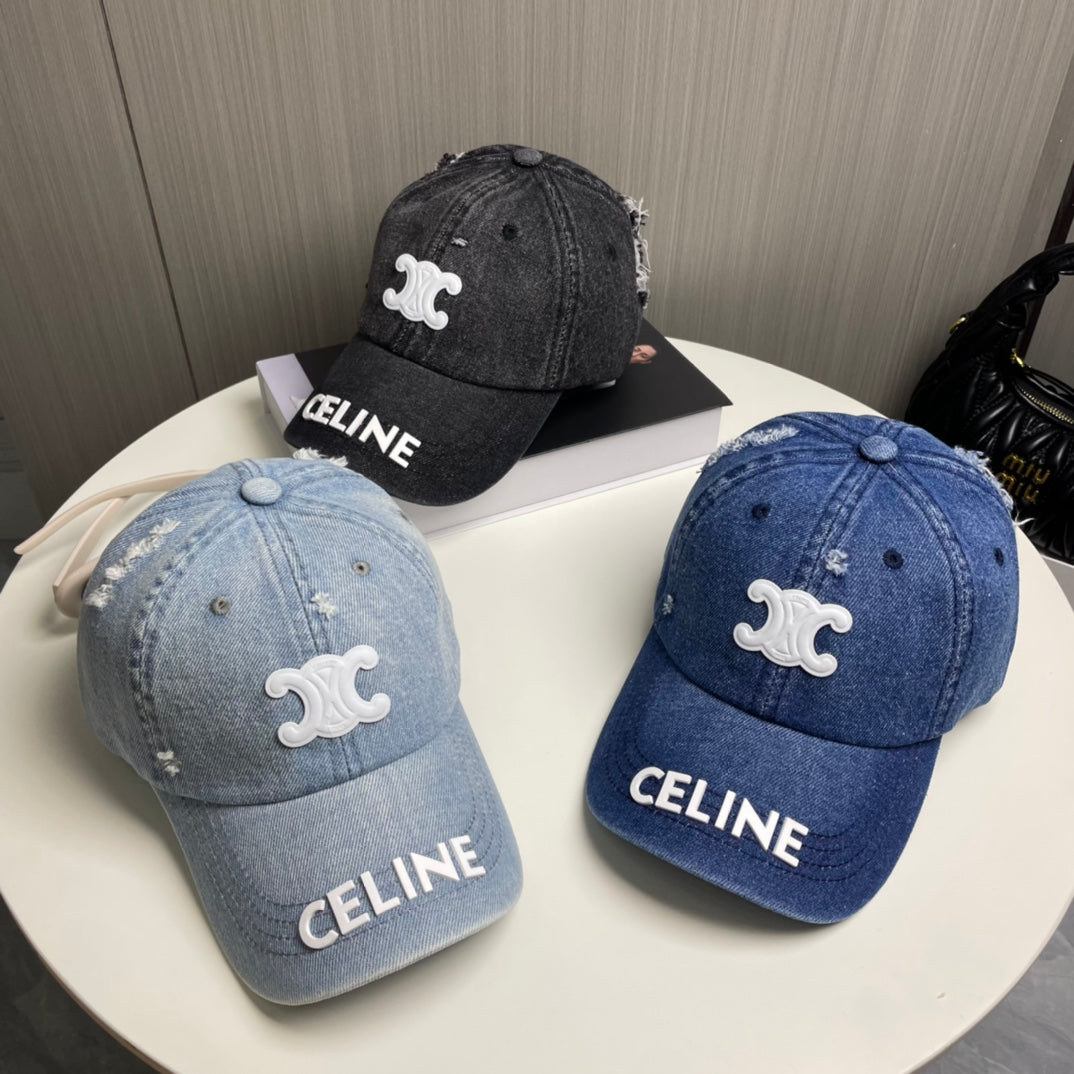 Casquette Celin en tissu denim bleu 210351
