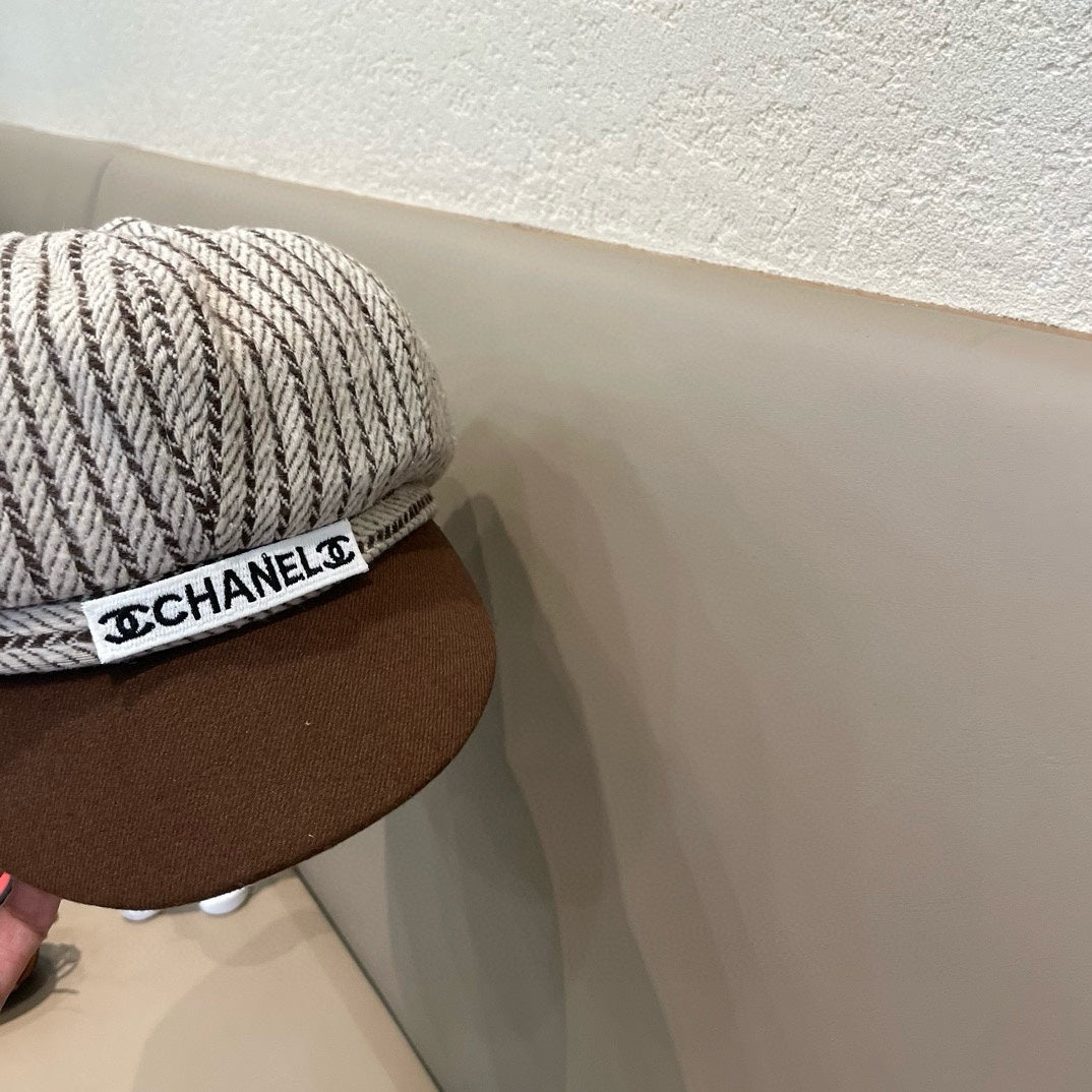 BÉRET CHAPEAU CHOCOLAT MARRON MIX BLANC 422561