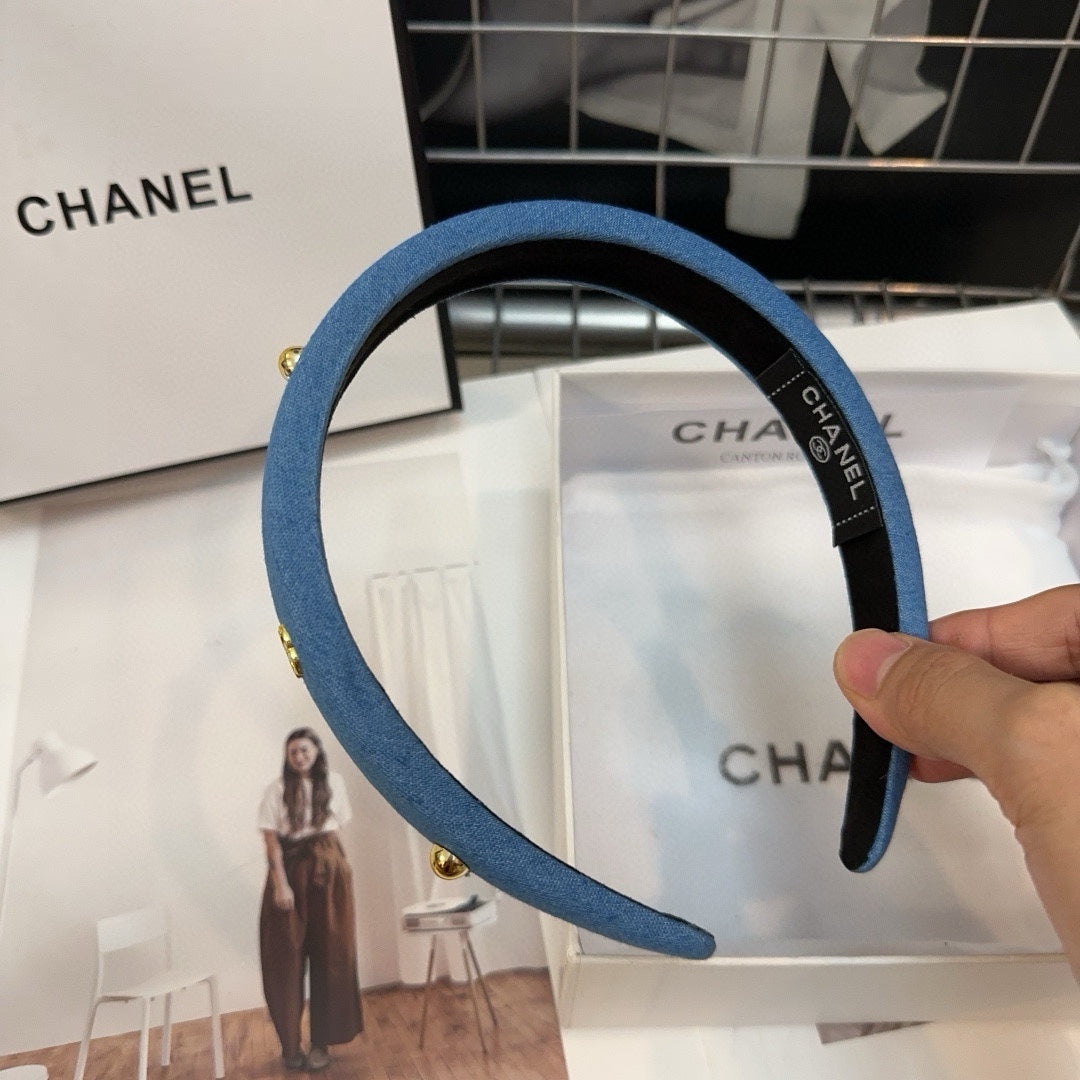 クラシックブルーデニム生地ヘアバンド 432853