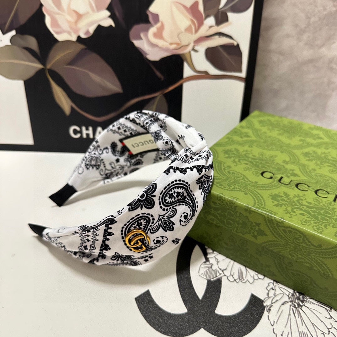 BANDEAU À CHEVEUX EN TISSU À MOTIFS BLANC ET NOIR 299347