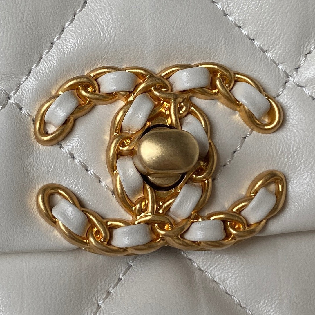 cc 23k 13,5cm cuir de veau blanc matériel doré