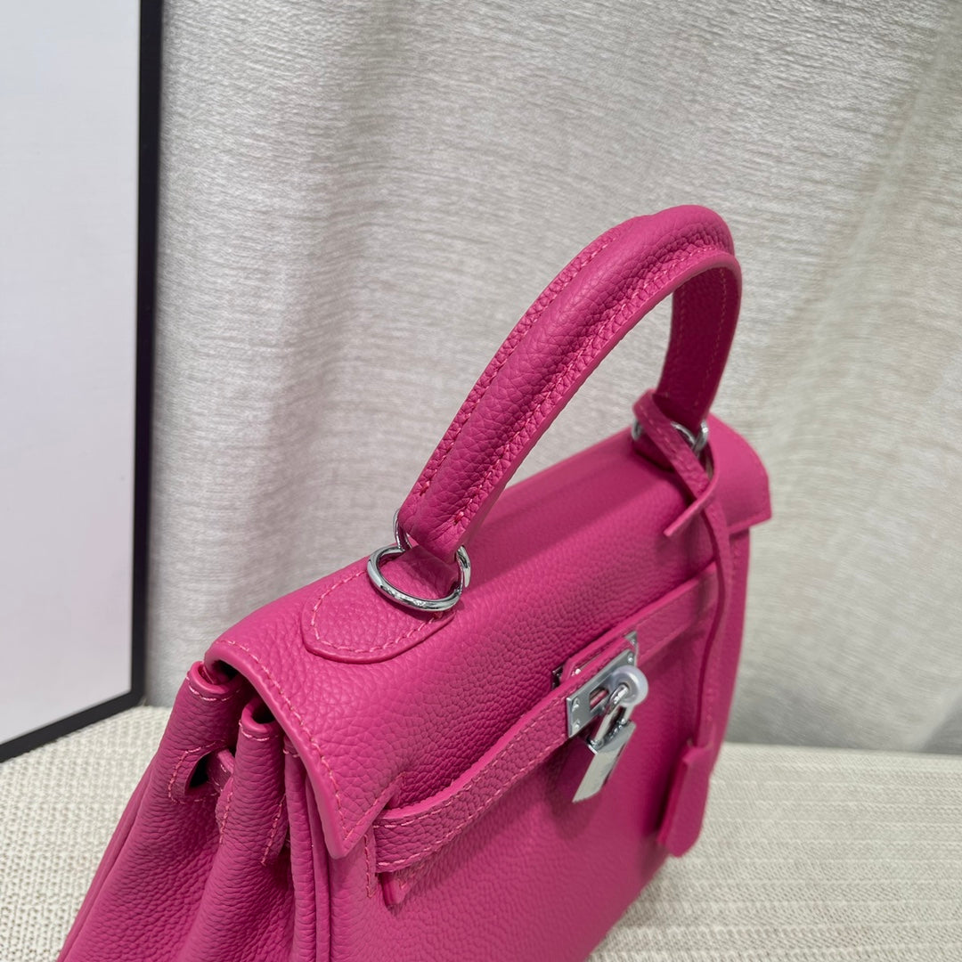 HM ケリー 25cm ローズ メキシコ トーゴレザー ゴールド金具