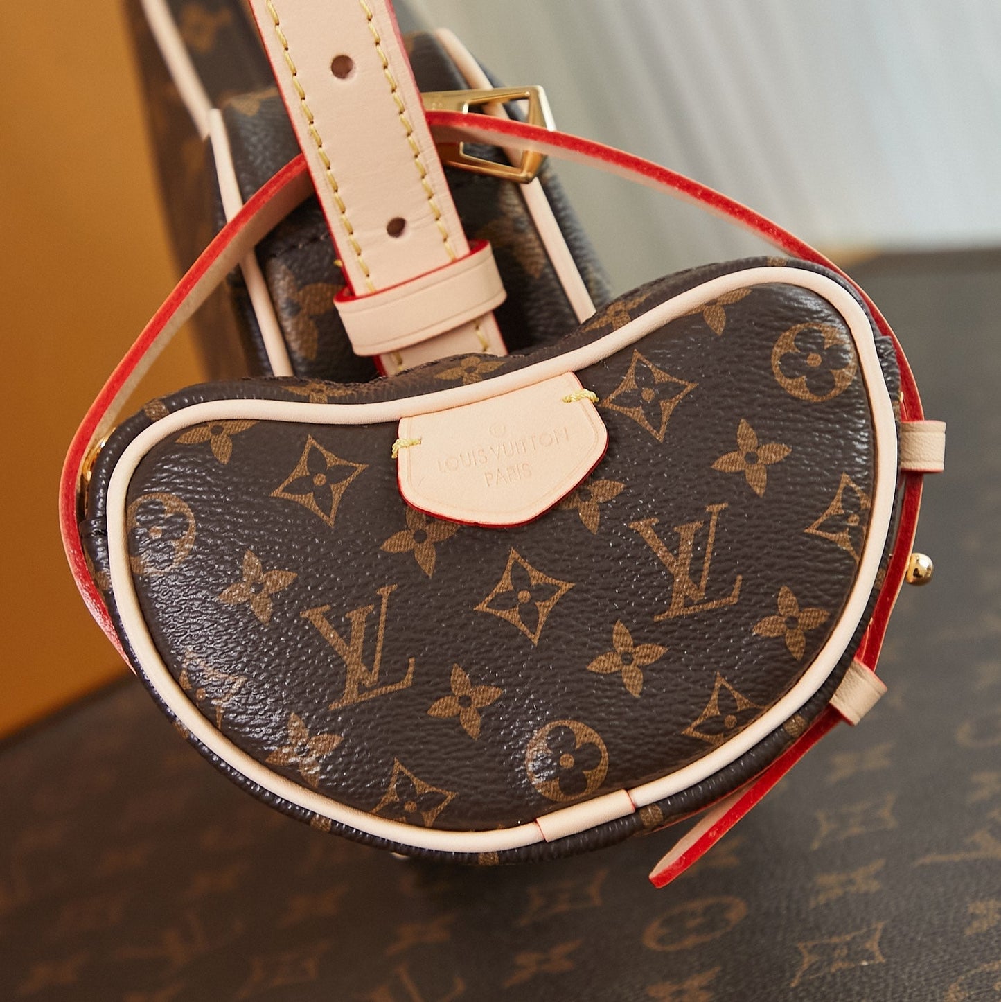 CROISSANT 21 EN TOILE MONOGRAMME MARRON