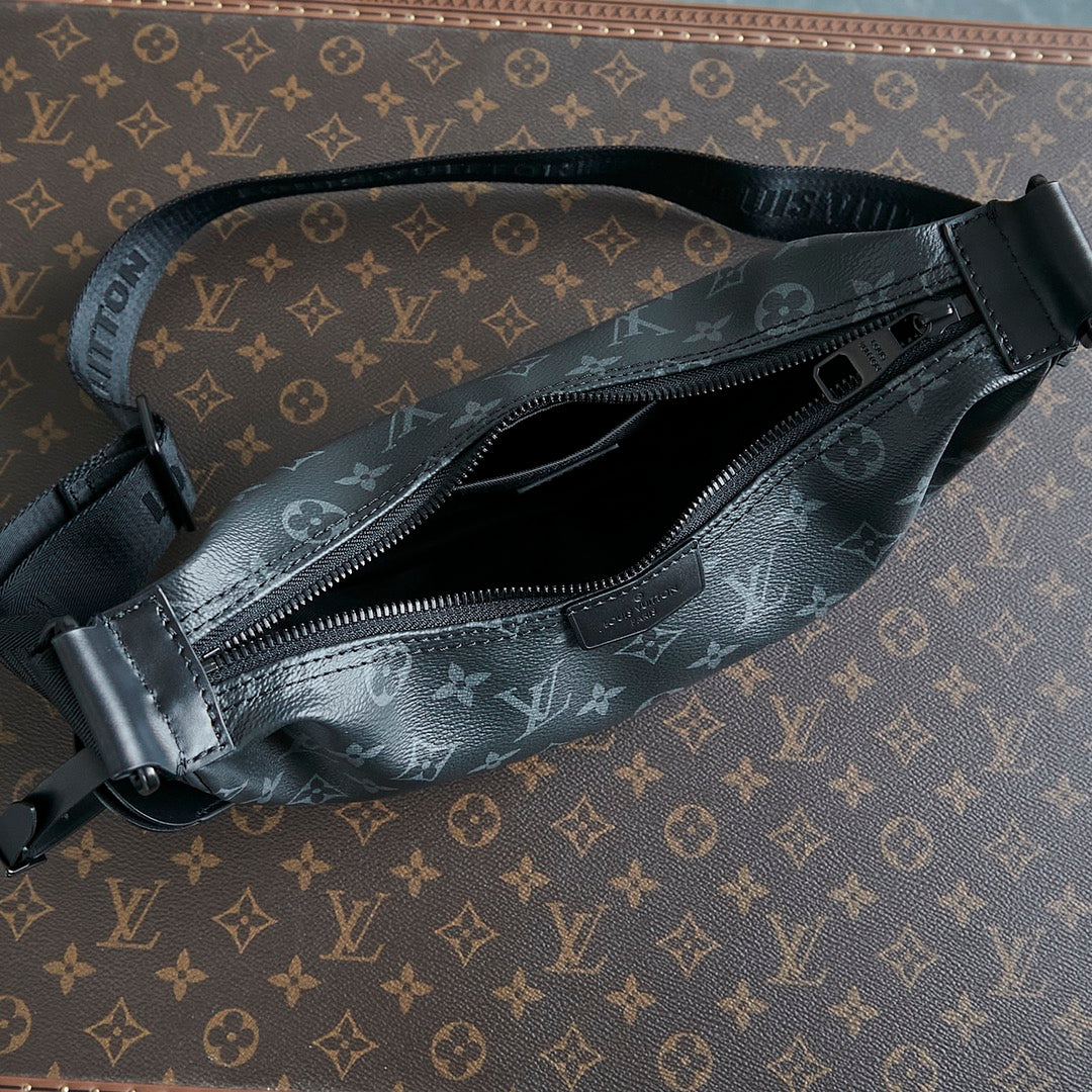 SAC HAMAC 28 EN TOILE ÉCLIPSE MONOGRAMME NOIR