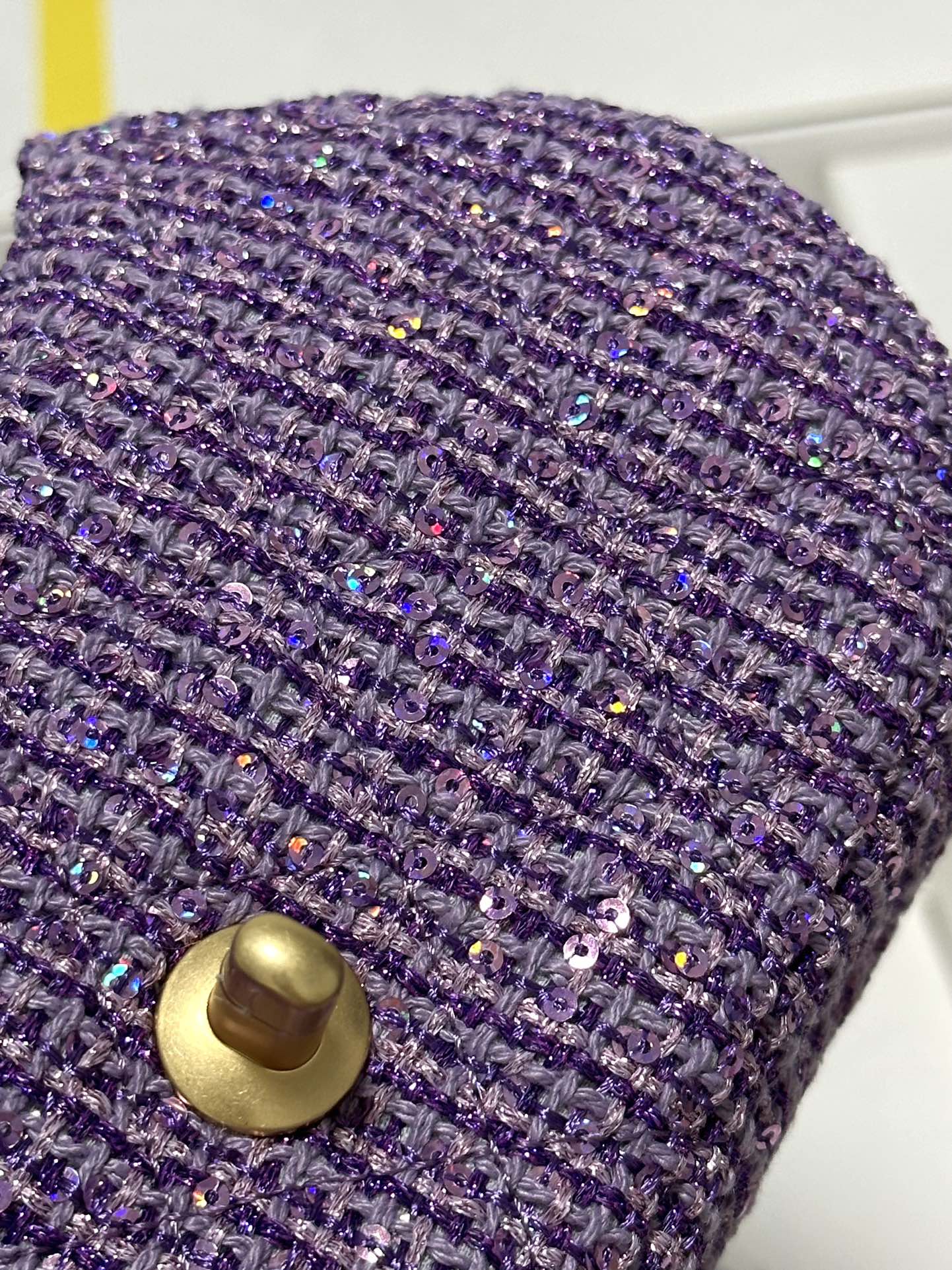 CC MINI 21 SAC À RABAT EN TWEED DE LAINE VIOLET