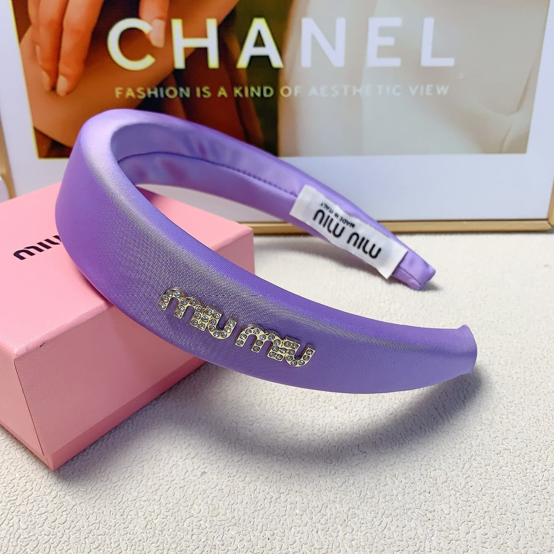 厚手のパープルシルクヘッドバンド 241199
