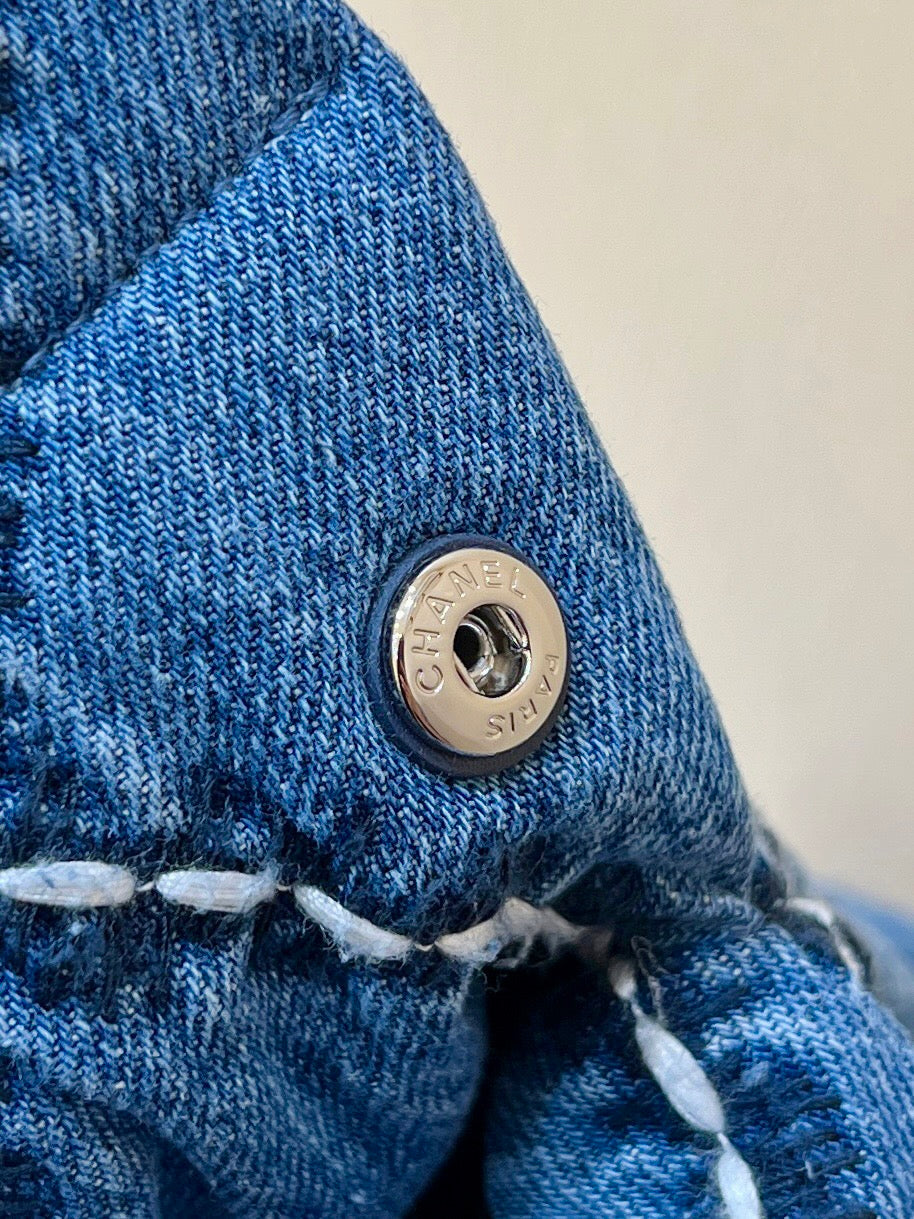 cc 24p denim cousu matériel argenté