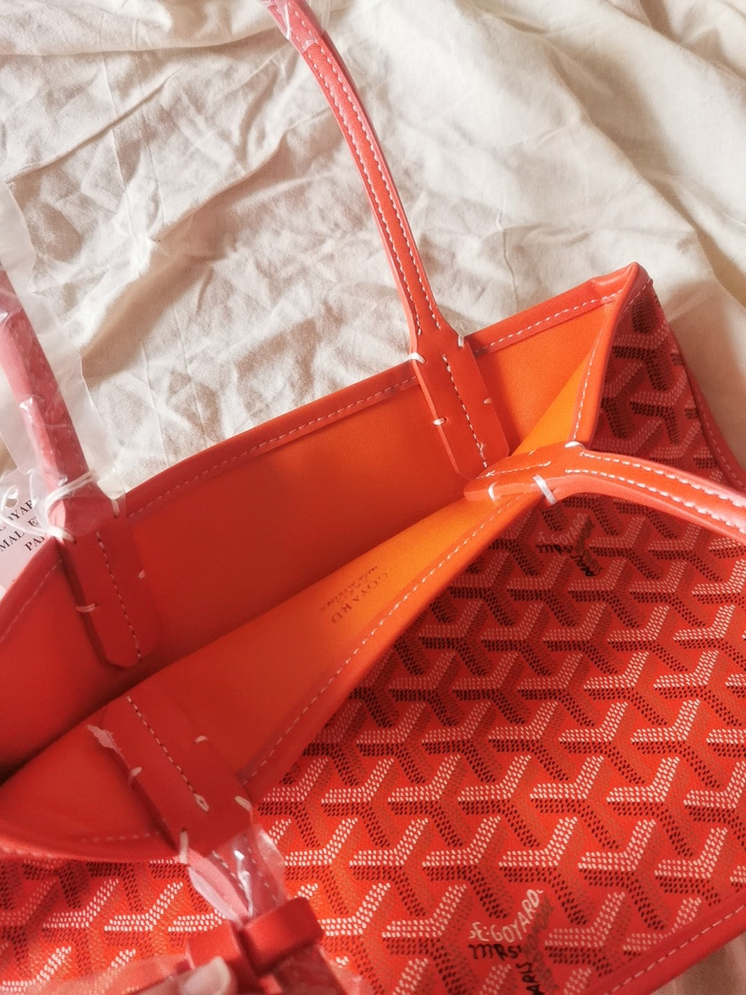 MINI SAC HOBO BOHEME 38CM TOILE ROUGE
