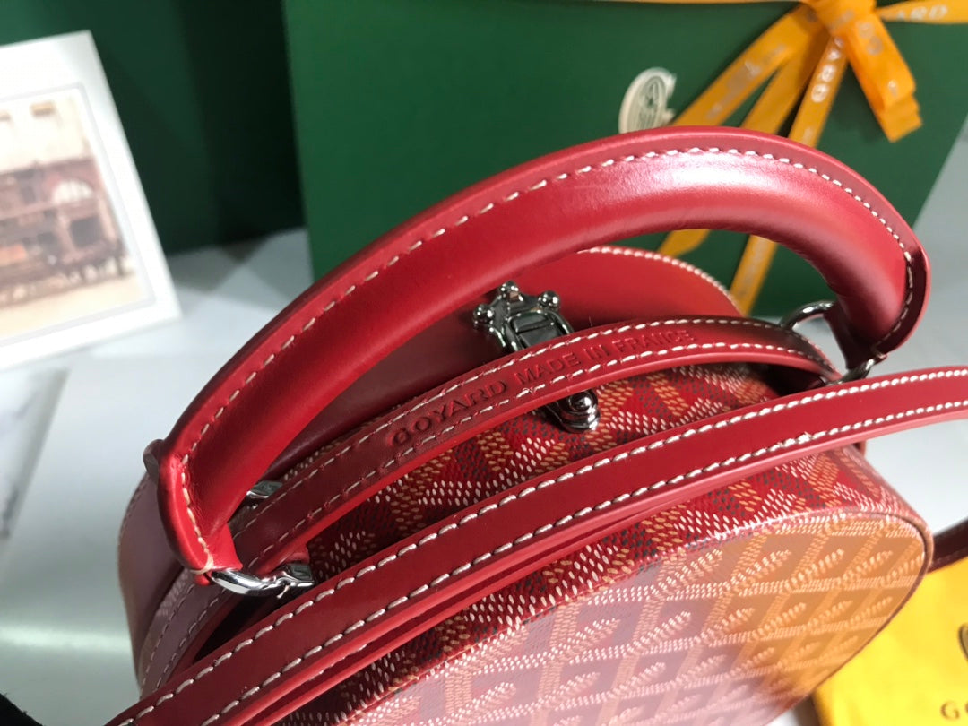 アルト ハットボックス トランクバッグ 18cm レッドキャンバス