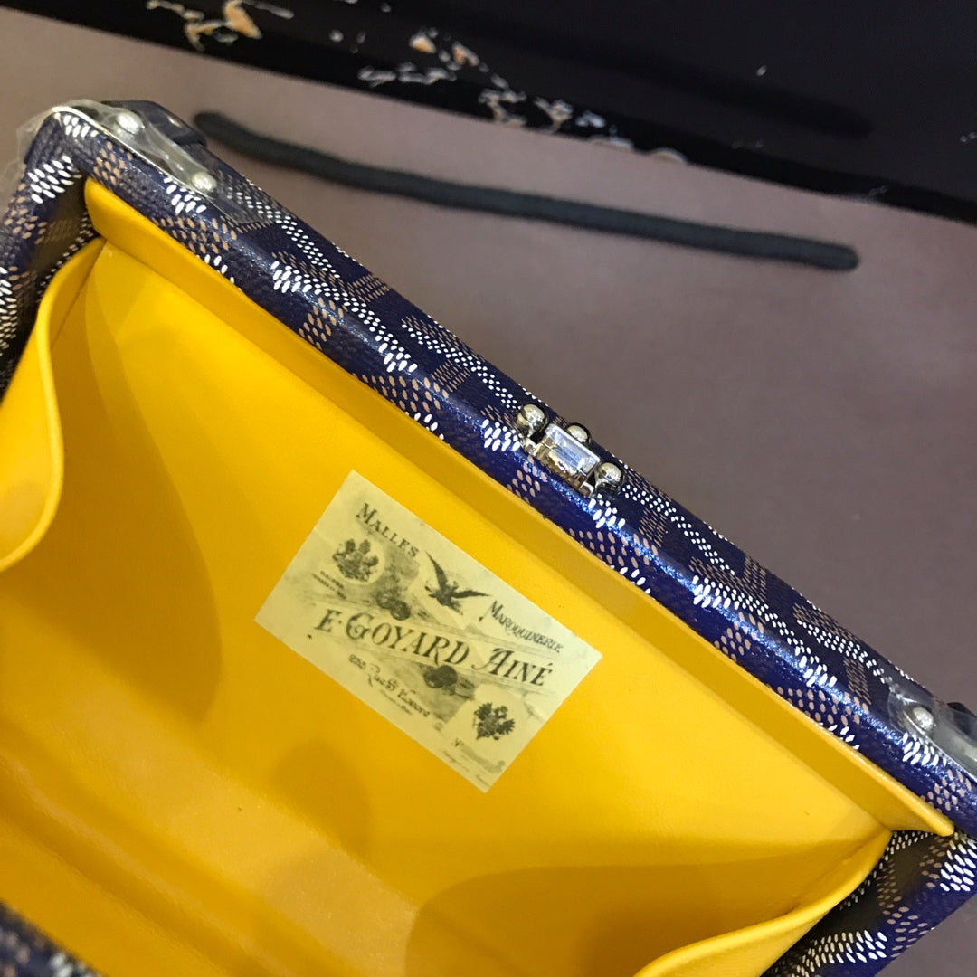ミノディエール トランクバッグ 17cm ネイビーブルー キャンバス