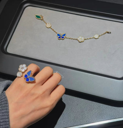 2026 New Arrival LUCKY SPRING CLOVER 5 MOTIF BRACELET&NECKLACE&RING SET