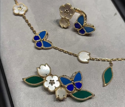 2026 New Arrival LUCKY SPRING CLOVER 5 MOTIF BRACELET&NECKLACE&RING SET