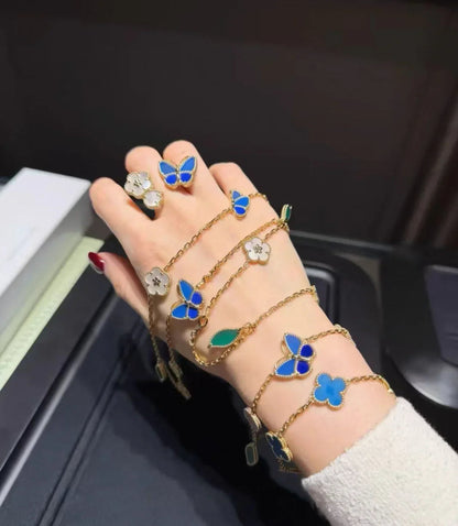 2026 New Arrival LUCKY SPRING CLOVER 5 MOTIF BRACELET&NECKLACE&RING SET
