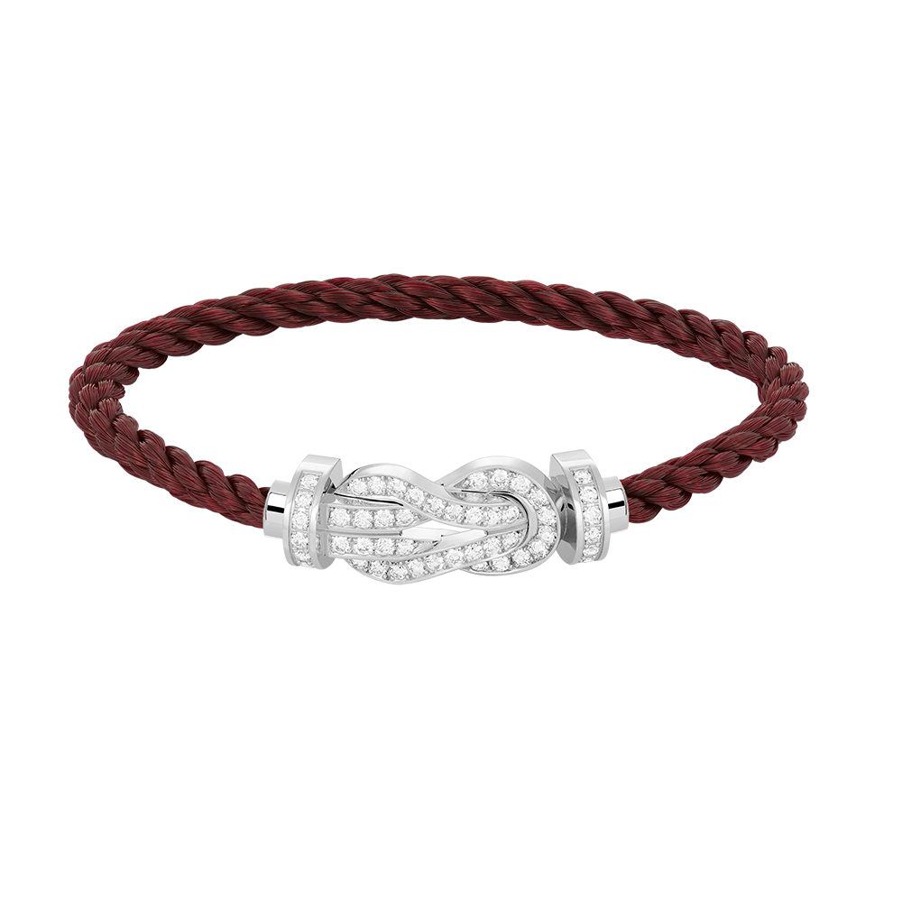 CHANCE LARGE 8 FIGURE BUCKLE FULL DIAMOND BRACELET SILVER