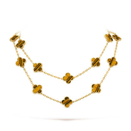 CLOVER 20 MOTIFS TIGER EYE ROSE GOLD