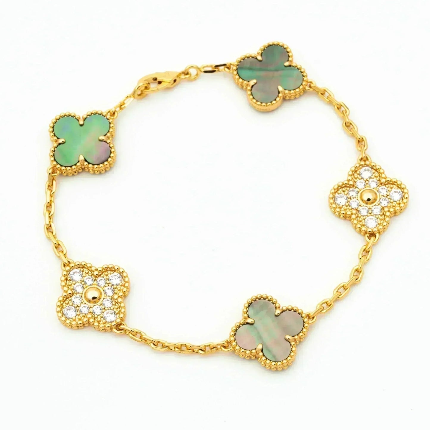 CLOVER 5 MOTIF GRAY MOP BRACELET COLLECTION