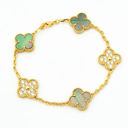 CLOVER 5 MOTIF GRAY MOP BRACELET COLLECTION