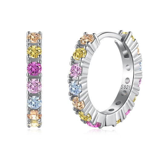 [HOT]Radiant Colorful Round Cut Earrings