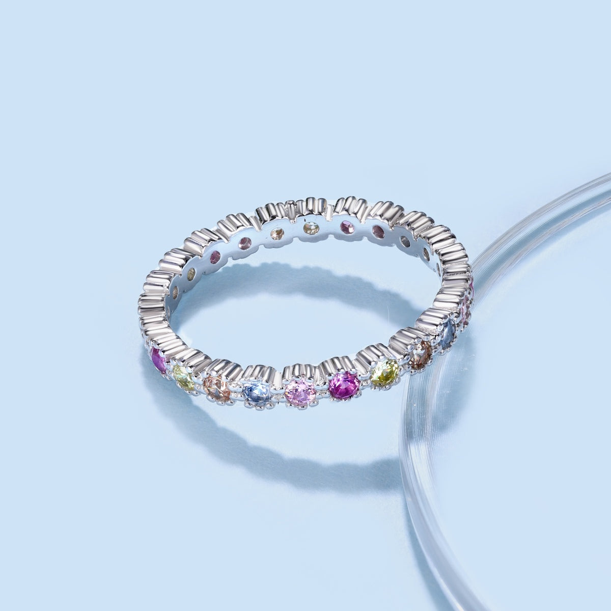 [HOT]Exquisite Colorful Round Cut Party Ring