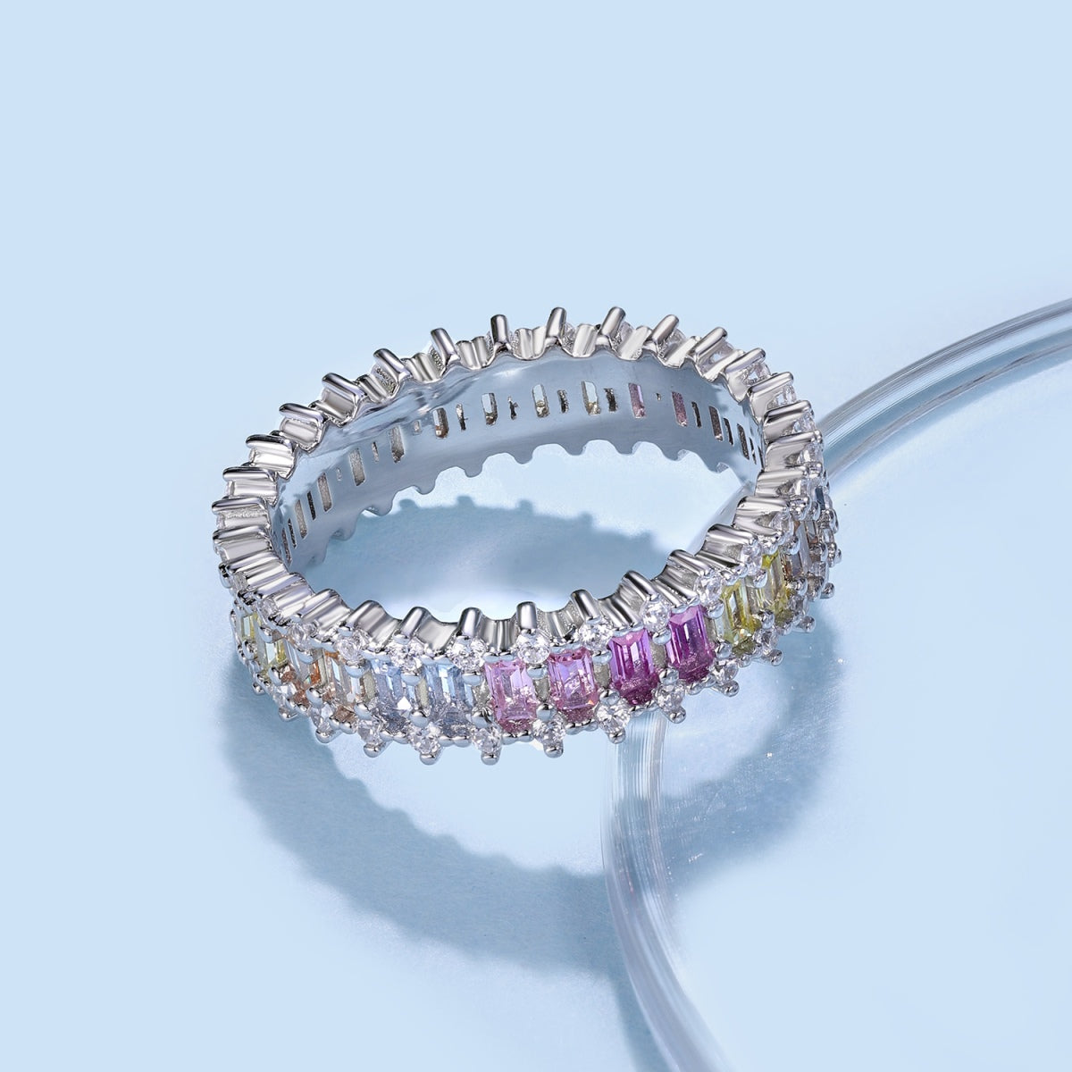 [HOT]Splashy Ornate Emerald Cut Cocktail Ring