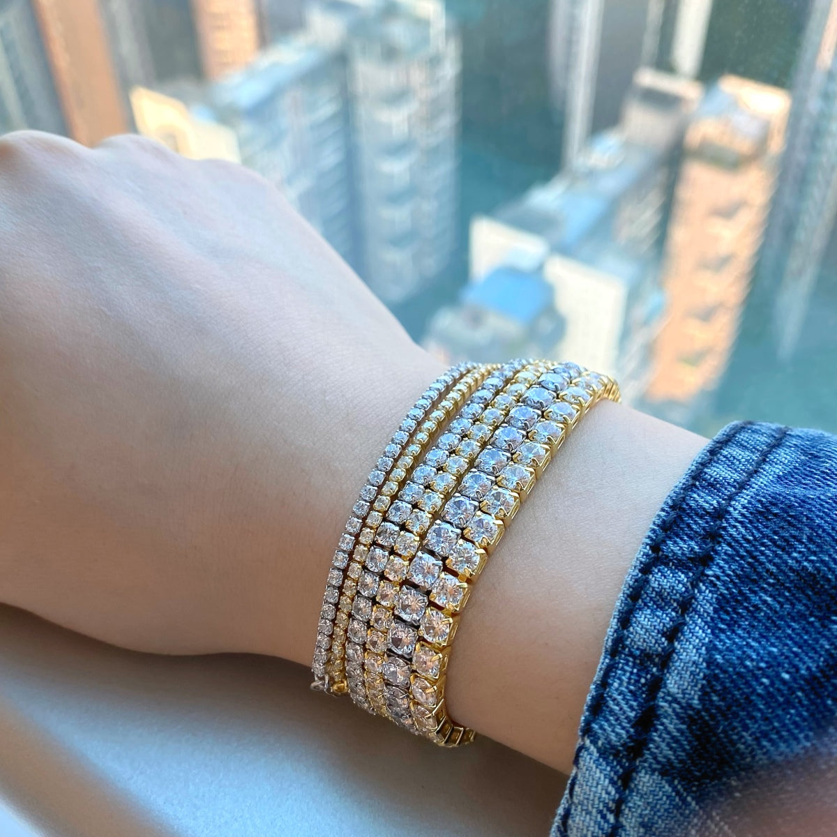 [HOT]Radiant Shinning Princess Cut Tennis Bracelet