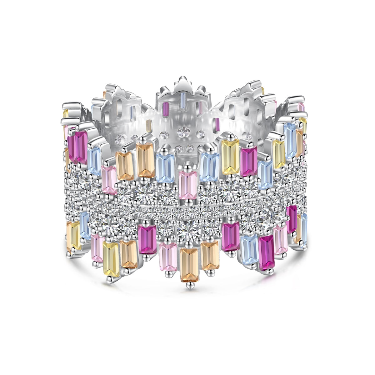 [HOT]Luxurious Colorful Radiant Cut Daily Ring