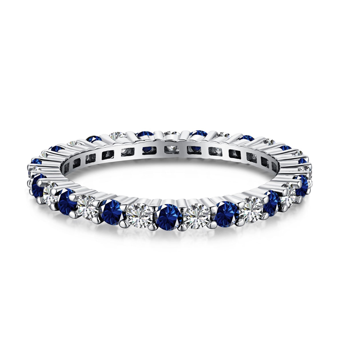 [HOT]Exquisite Colorful Round Cut Tennis Ring