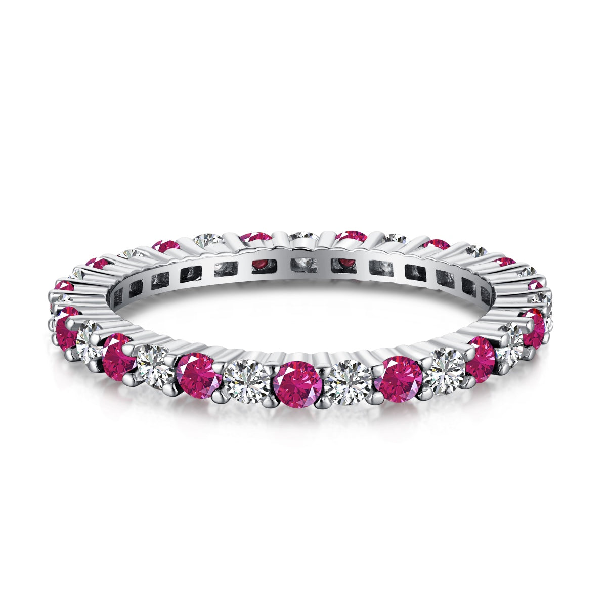 [HOT]Exquisite Colorful Round Cut Tennis Ring