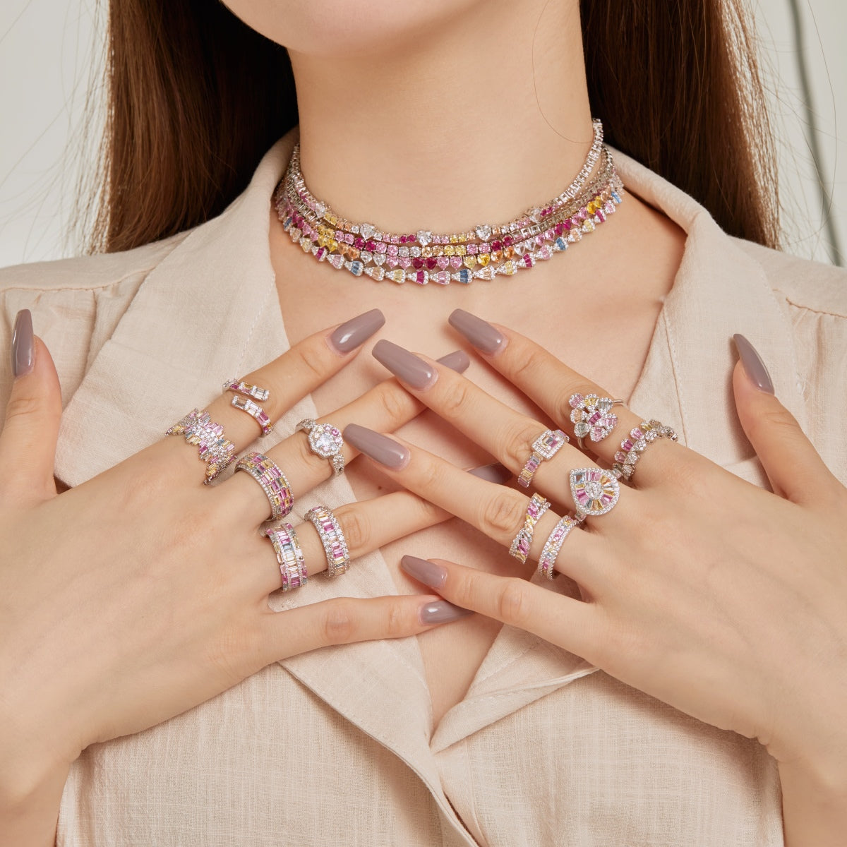 [HOT]Exquisite Colorful Radiant Cut Party Ring