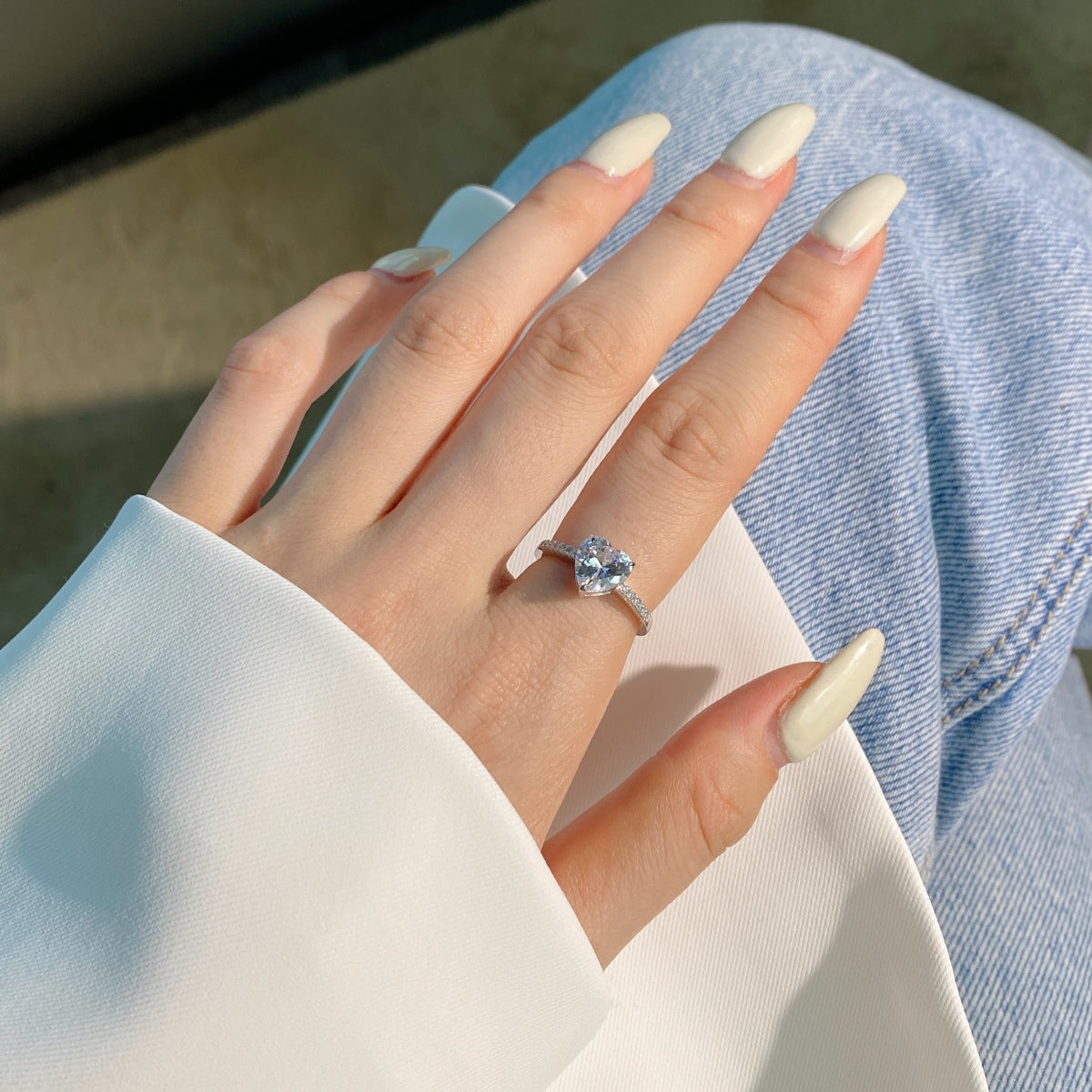 [HOT] Bague d'amoureux en forme de cœur éblouissante et brillante de 2,0 carats