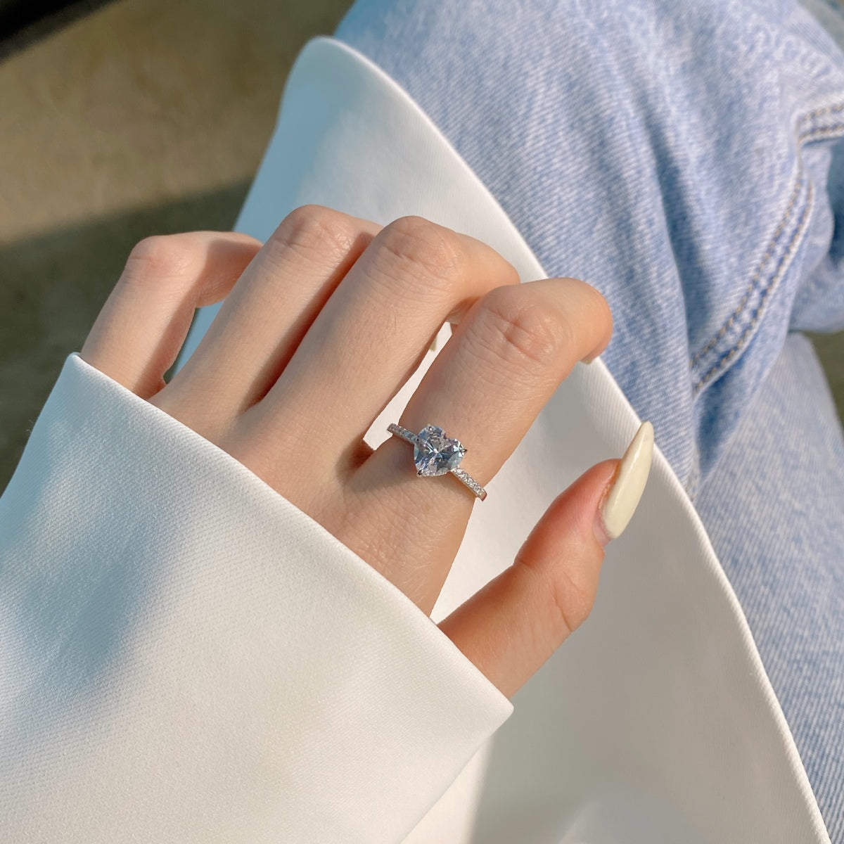 [HOT] Bague d'amoureux en forme de cœur éblouissante et brillante de 2,0 carats