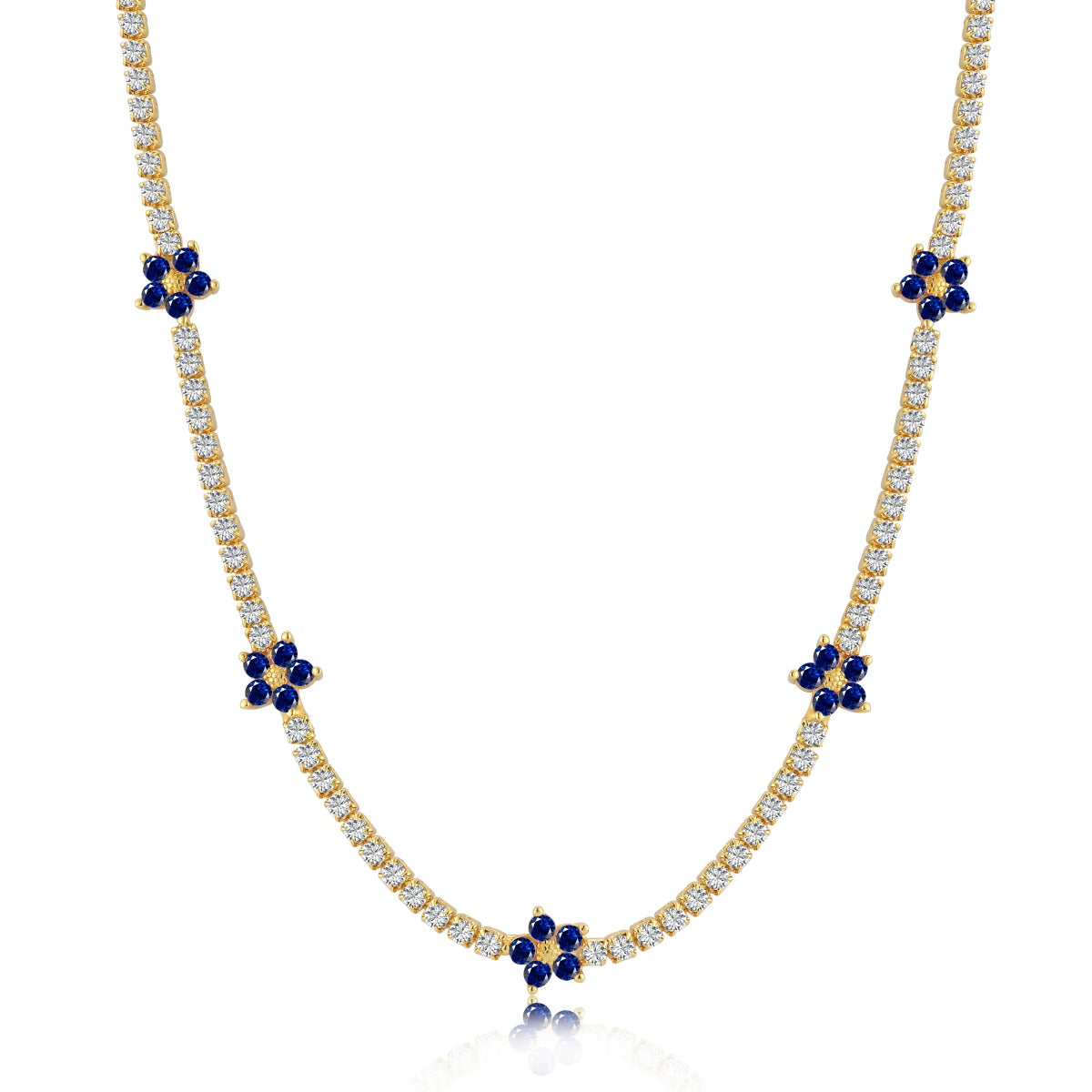 [HOT]ラグジュアリーなカラフルフラワーテニスネックレス
