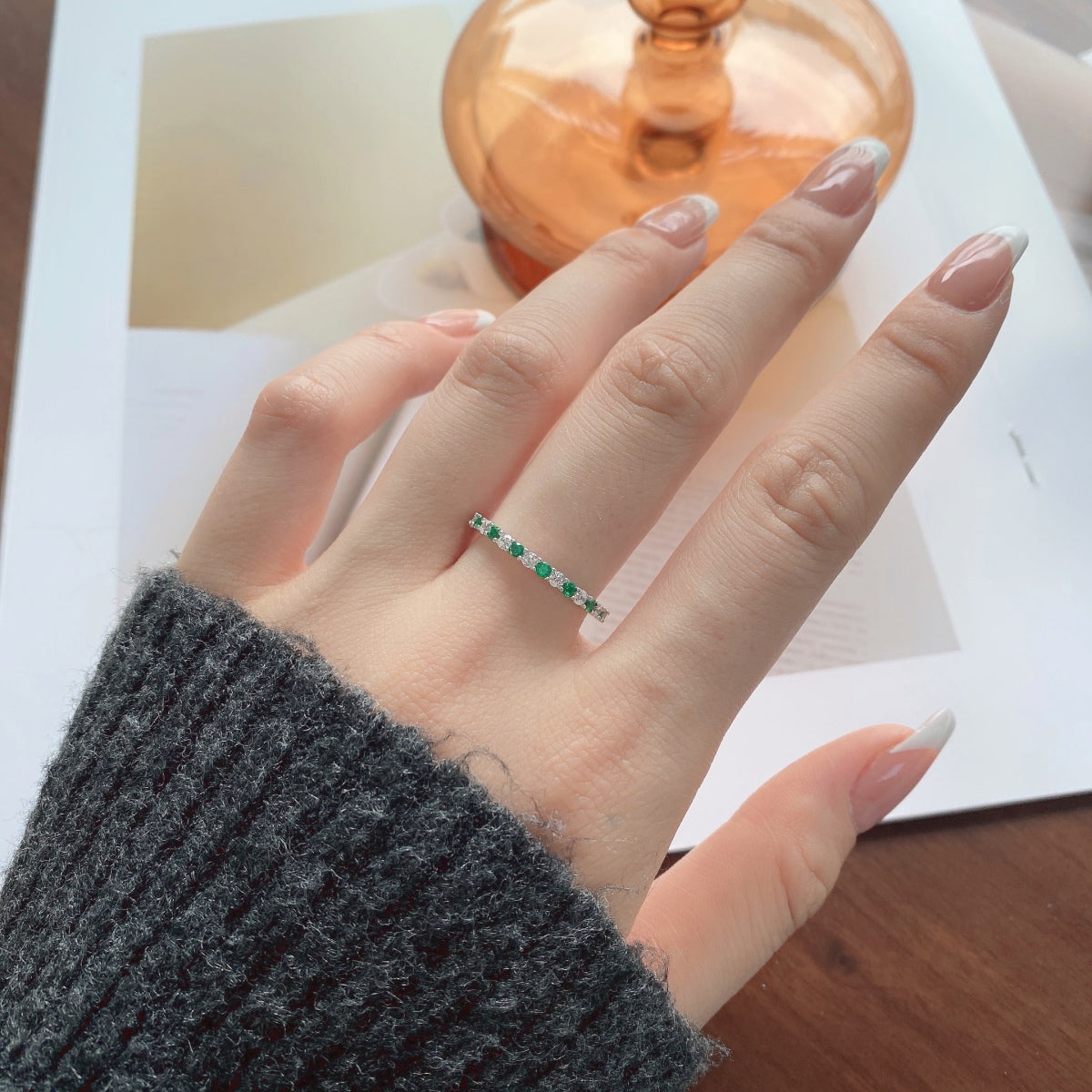 [HOT]Exquisite Colorful Round Cut Tennis Ring